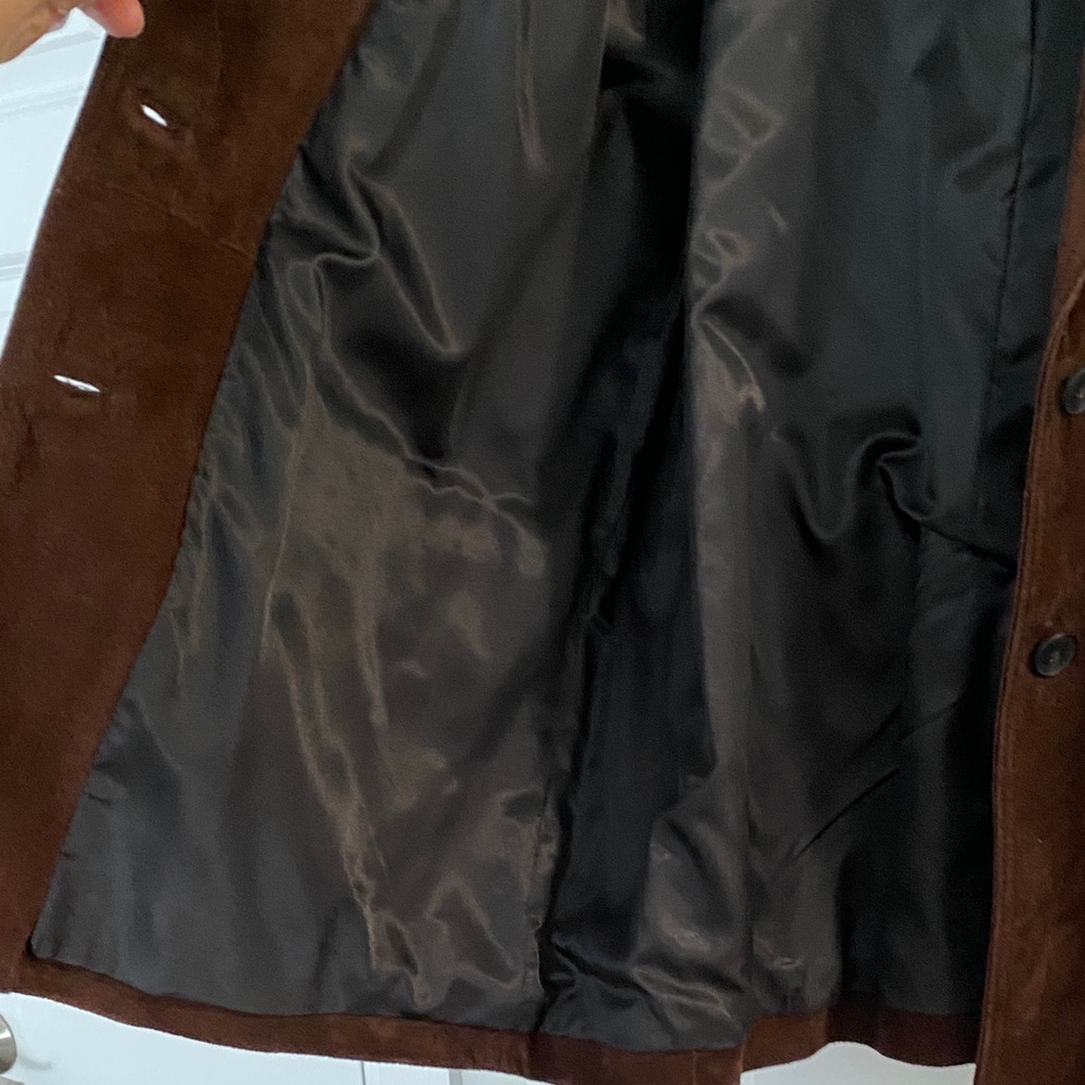 Zara Women's Dark Brown Genuine Suede Oversized Jacket L - Picture 7 of 11